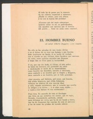 El hombre bueno : Al señor Alberto Ruggero - con respeto.