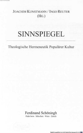 Sinnspiegel : theologische Hermeneutik populärer Kultur