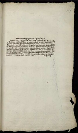 Verordnung gegen das Agathstehlen : Zweybrücken den 7. Martii 1769.