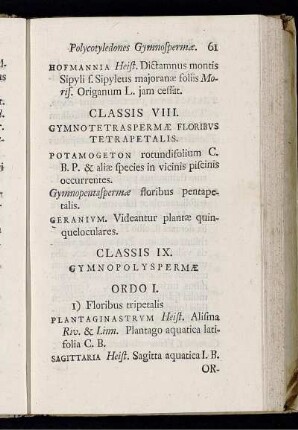 Classis IX. - Classis XIII.