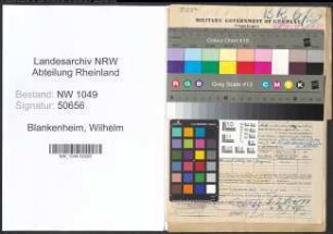 Entnazifizierung Wilhelm Blankenheim , geb. 27.01.1897 (Landwirt)