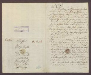 Verkaufsbrief des Johann Maier und seiner Ehefrau Katharina, geborene Keller, zu Durmersheim an Markgraf Karl Friedrich von Baden über 1 Viertel 3 Ruth. 77 Schuh Garten zu Durmersheim