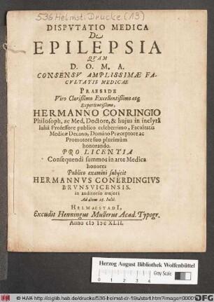 Disputatio Medica De Epilepsia