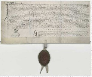 Probst Jacob Schomaker transsumiert drei Urkunden und investiert daraufhin mit einer Vikarie am Ursulen Altar zu St. Johannis. Notar Nicolaus Steman [lat].