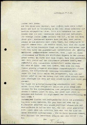 F. Matz an W. Wrede
