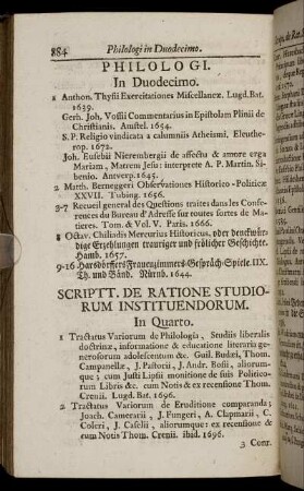 Scriptt. De Rationes Studiorum Instituendorum.