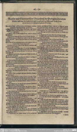 Register und Summarisches Verzeichniß der Predigten über ieden Psalm, und was für sonderlich und denckwürdige Lehr- und Trost-Puncten in einem ieden Psalm abgehandelt werden