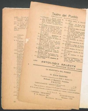 Teatro del Pueblo - (Números publicados)