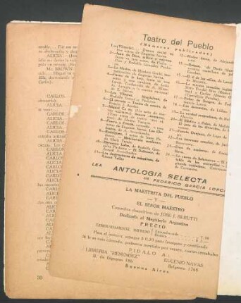 Teatro del Pueblo - (Números publicados)