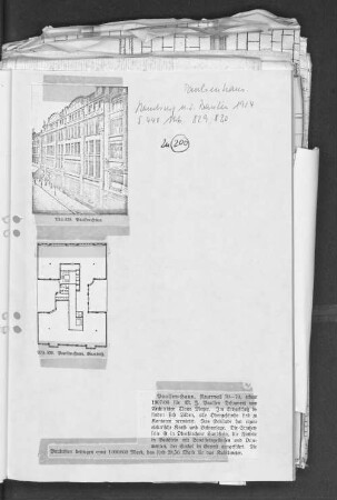 Zu 200. Abb. 829. Paulsen-Haus. Abb. 830. Paulsen-Haus, Grundriß.