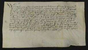 Graf Wilhelm von Kirchberg [Illerkirchberg/Alb-Donau-Kreis] entlässt Johann Schilcher von Buch [Gde. Illerkirchberg/Alb-Donau-Kreis] aus seiner Leibeigenschaft.