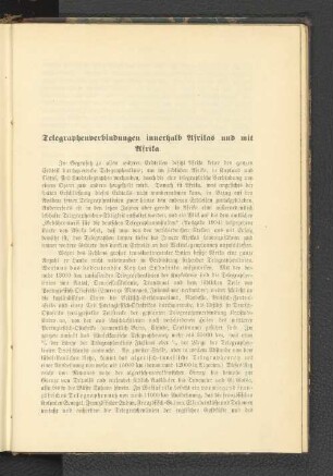 Telegraphenverbindungen innerhalb Afrikas und mit Afrika.