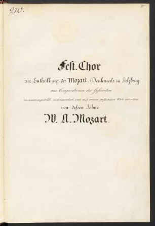 Hier seht ihn dargestellt den Meister; V (4), Coro doppio, orch; D-Dur; NotM IXa:3