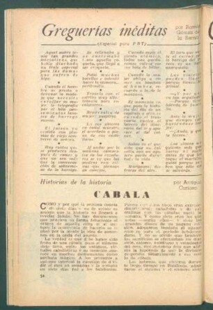 Cabala : Historias de la historia