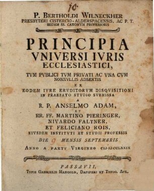 Principia universi iuris eccles.