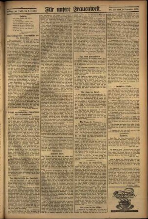 Zweite Ausgabe vom Donnerstag, den 26. November 1925.