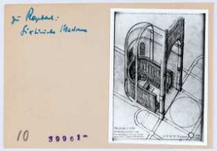 zu Raffael: Sixtinische Madonna. Piacenza, San Sisto (Diakartei), Skizze Schöne 1954