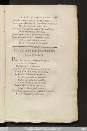 Fable Vingt-Septieme. Jupiter & la Brebis.