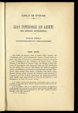 Lias Inferiore Ad Arieti Dell' Appennino Settentrionale