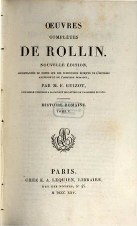 Oeuvres complètes de Rollin, 21. Histoire Romaine ; 5
