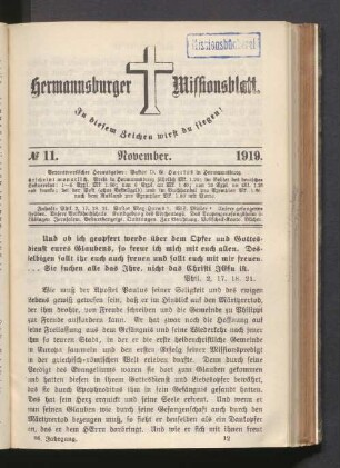 N° 11. November. 1919
