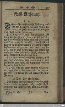 Falsi-Rechnung