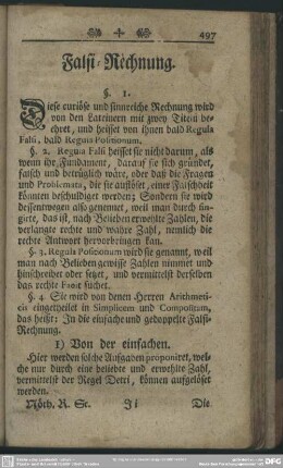 Falsi-Rechnung