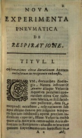 Nova Experimenta Pneumatica respirationem spectantia