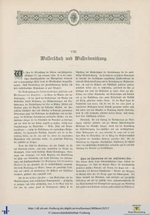 Wasserschutz und Wasserbenützung.