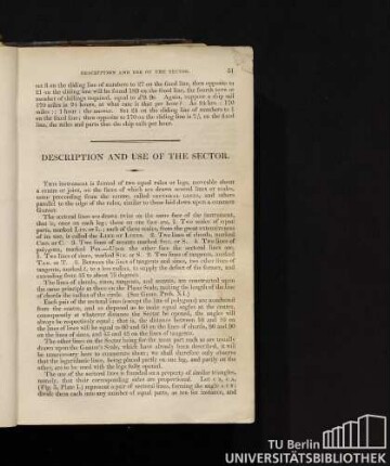 Description and use of the sector.