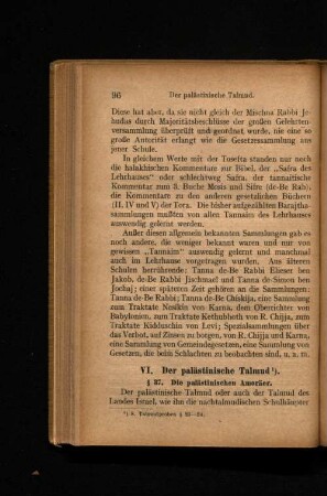 VI. Der palästinische Talmud.