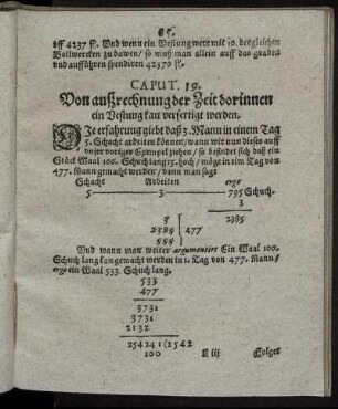 Caput. 19. Von außrechnung der Zeit dorinnen ein Vestung kan verfertigt werden.