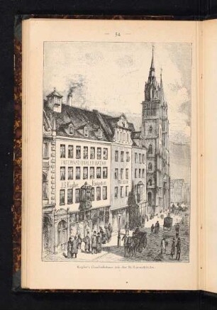 Kugler's Geschäftshaus mit der St. Lorenzkirche.