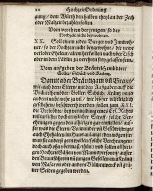 XX. Vom verehren der jenigen/ so der Hochzeit nicht beywohnen