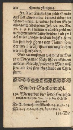 Von der Gnadenwahl.