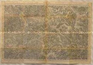 Topographische Karte der Gegend um Épinal in Lothringen mit Einzeichnung der Infrastruktur und Einwohnerzahlen (in deutscher und französischer Sprache)