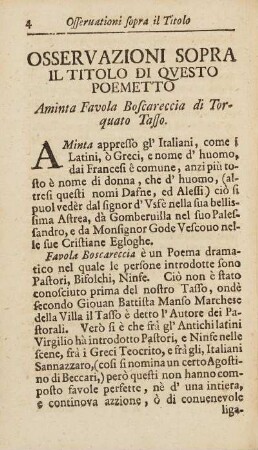 Osservazioni Sopra Il Titolo Di Questo Poemetto