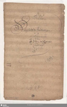 Selig sind die Friedfertigen - Mus.2115-E-520 : V (4), Coro, orch, bc