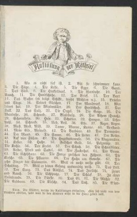 Auflösung der Räthsel.
