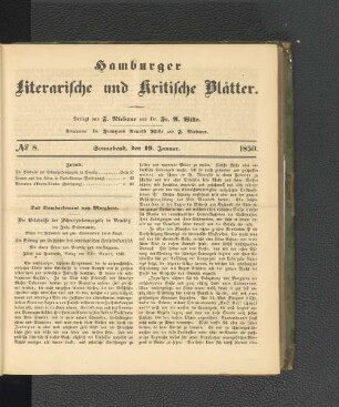 No. 8. 19. Januar 1850