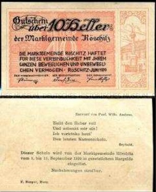 Röschitz, Niederösterreich 10 Heller
