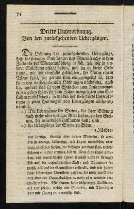 74-81, Dritte Unterordnung. Von den zurückgehenden Uebergängen.