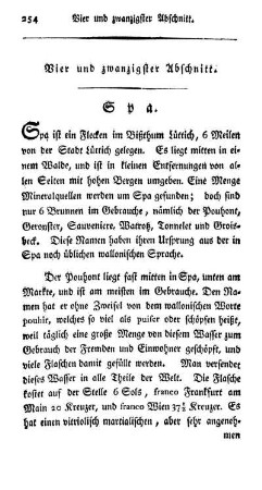 Vier und zwanzigster Abschnitt. Spa.