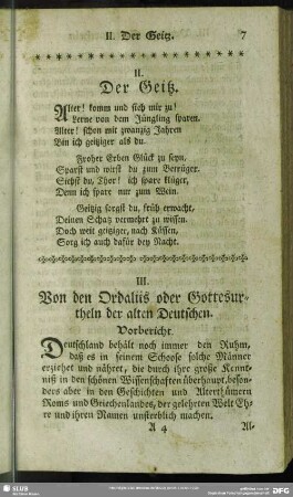 III. Von den Ordaliis oder Gottesurtheln der alten Deutschen