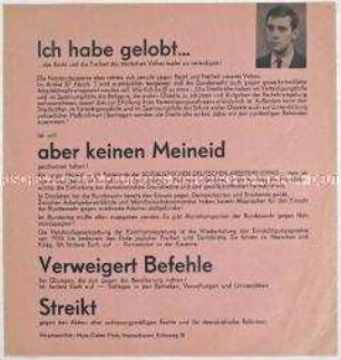 Propagandaflugblatt der DFU gegen die geplanten Notstandsgesetze