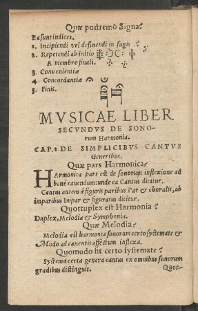 Musicae Liber Secundus De Sonorum Harmonia.