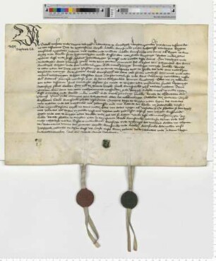 Die Ratsmannen Tzerstede und Tobingk bezeugen die Begründung einer frommen Stiftung im Kloster "tome Hilligendale" mit einer Hausrente (Wohnbuden "neffen hern Did. Bromeses wonhusze over by deme Hilligendale").