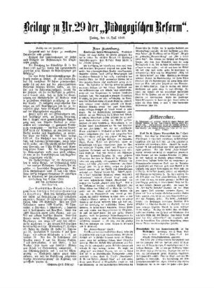 Litteratur : Beilage zu No. 29 der Pädagogischen Reform