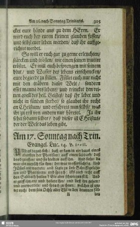 Am 17. Sonntag nach Trin. Evangel. Luc. 14. v. 1-11.