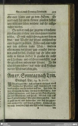 Am 17. Sonntag nach Trin. Evangel. Luc. 14. v. 1-11.